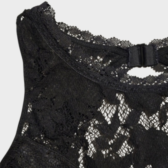 Victoria's Secret Bralette Medium Black Lace Halter Romantic Whimsigoth Lingerie - Picture 3 of 10